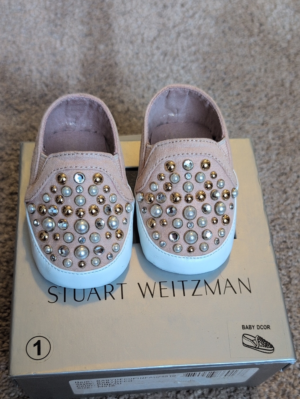 NIB Stuart Weitzman Baby Shoes - Blush Pink (Size 1)